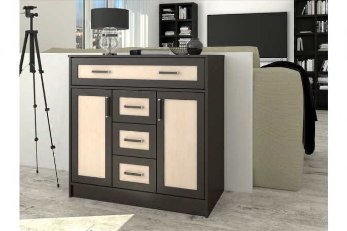 Комод "Бонапарт 4" МДФ, венге цаво/дуб млечный