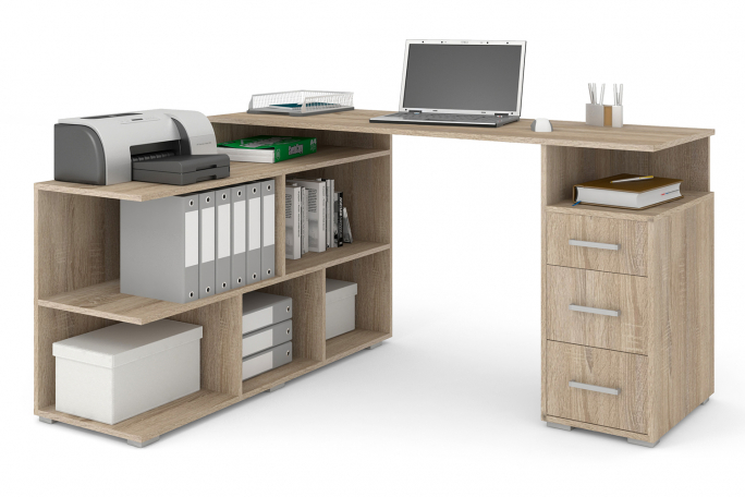 Стол "СПУ-9" ЛДСП, дуб сонома, ящики справа