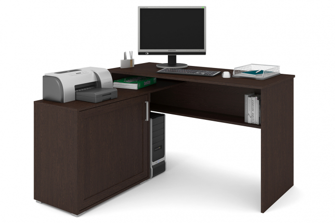 Стол "СПУ-11" МДФ, венге цаво, тумба слева