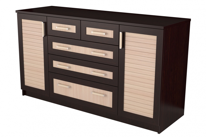 Комод "К-11Р" венге цаво/дуб млечный, рейка