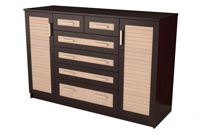 Комод "К-13Р" венге цаво/дуб млечный, рейка