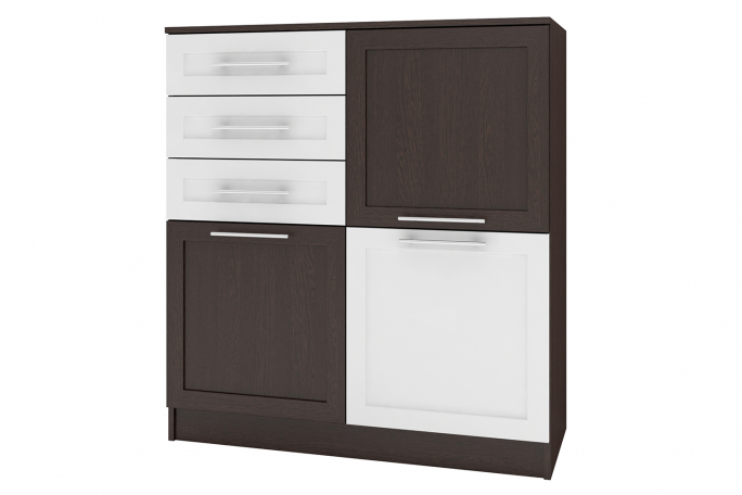 Комод "Контраст 1" МДФ, венге цаво/белый гладкий