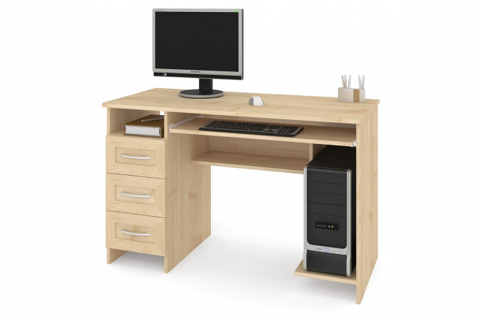 Стол "СП-22" МДФ, клен танзау, ящики слева