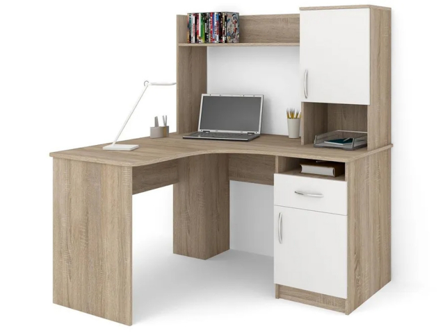 Стол "СПУ-14" ЛДСП, дуб сонома/белый, дверцы справа