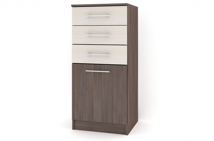 Комод "Контраст 2" ЛДСП, ясень анкор темный/бодега белый