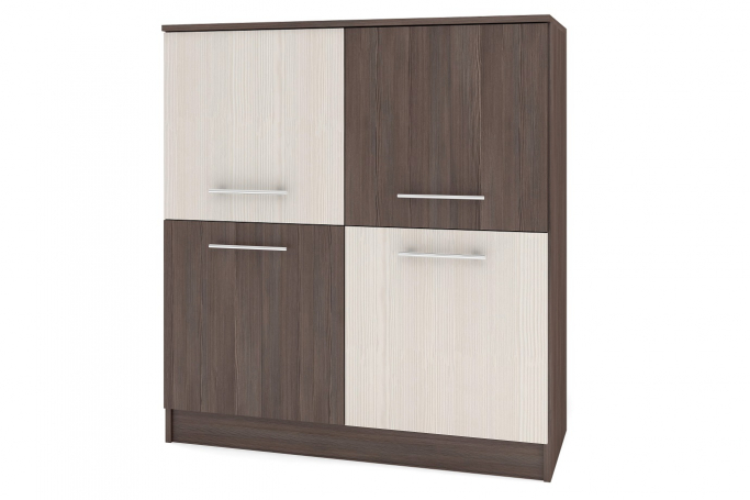 Комод "Контраст 3" ЛДСП, ясень анкор темный/бодега белый