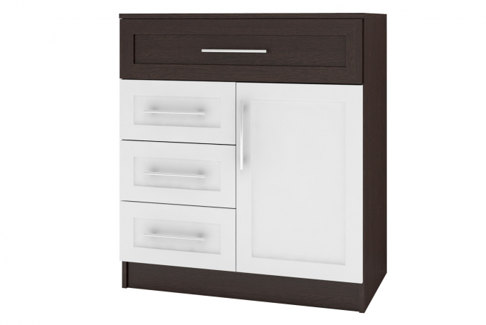 Комод "Контраст 5" МДФ, венге цаво/белый гладкий