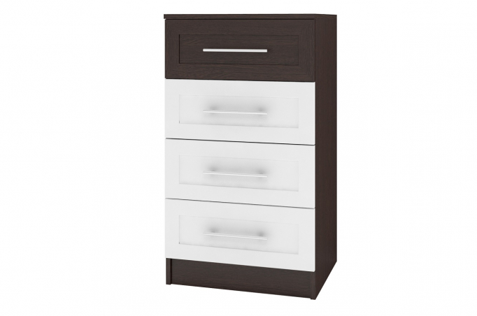 Комод "Контраст 6" МДФ, венге цаво/белый гладкий