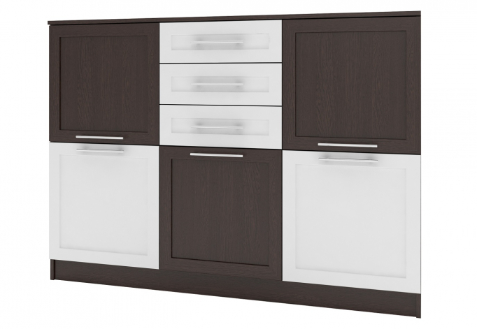 Комод "Контраст 10" МДФ, венге цаво/белый гладкий