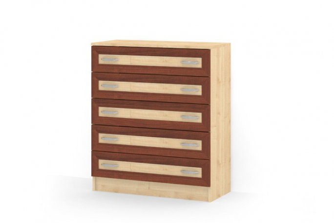 Комод (5 ящиков) к прихожей "Неаполь Р" клен танзау/ноче мария луиза