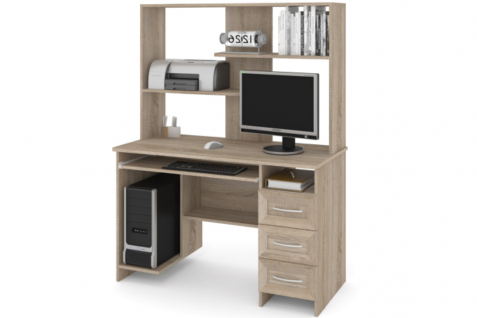 Стол "Школьник-10" МДФ, дуб сонома, ящики справа