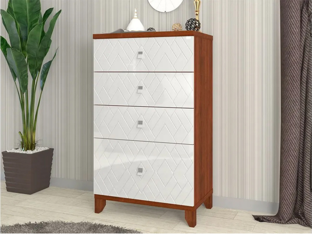 Комод "Ренди-3", белый/ноче мария луиза, ножка №3