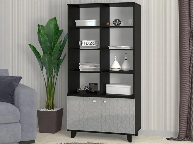 Комод-стеллаж "Ренди-6", Кобальт DM7038/черный