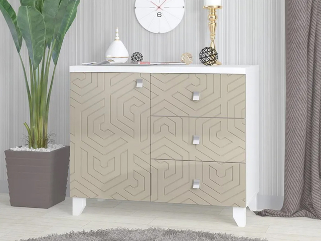 Комод "Ренди-10",  Макиотти 4Dl-B (Б)/белый