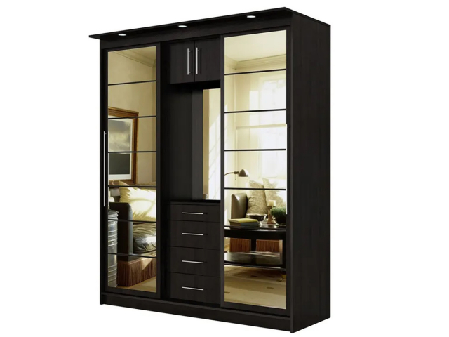 Шкаф-купе "Миллениум 7-7", венге цаво