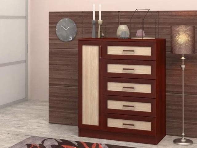 Комод "Арлен 3", ноче мария луиза/ясень шимо светлый