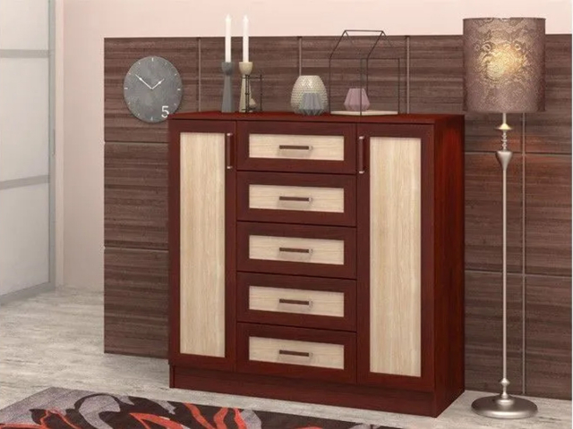 Комод "Арлен 4", ноче мария луиза/ясень шимо светлый