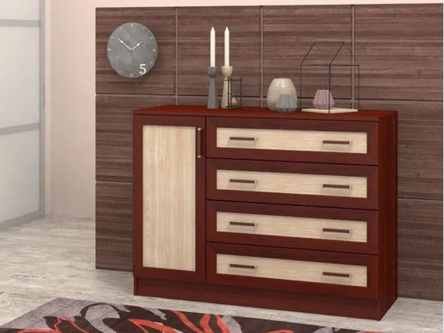 Комод "Арлен 8", ноче мария луиза/ясень шимо светлый