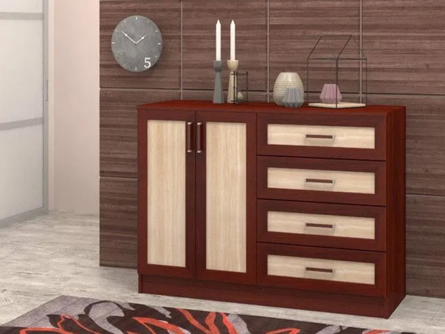 Комод "Арлен 11", ноче мария луиза/ясень шимо светлый