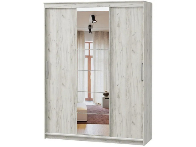 Шкаф-купе  3 створки "Лучший 1", 160х60х220, зеркало/дуб эльза