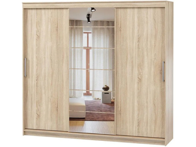 Шкаф-купе "Лучший 1", 3 створки, 220х60х220, дуб сонома/зеркало