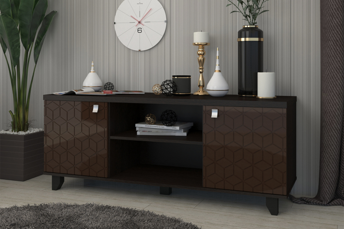 Комод "Ренди 17" МДФ с фрезеровкой, Шоколад DM891-6T/венге цаво