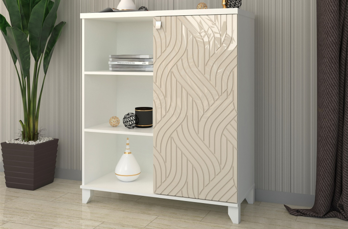 Комод "Ренди 28" МДФ с фрезеровкой, Макиотти SG234/белый