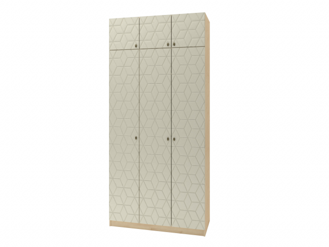 Шкаф трехстворчатый "Т-10 Сканди" МДФ фрезер, SF (СФ)-023 Палома/клен танзау