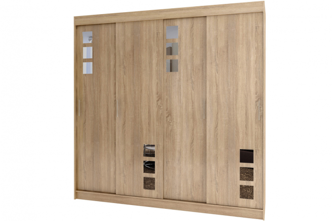 Шкаф-купе "Миллениум 4-04" 250х60x220, дуб сонома