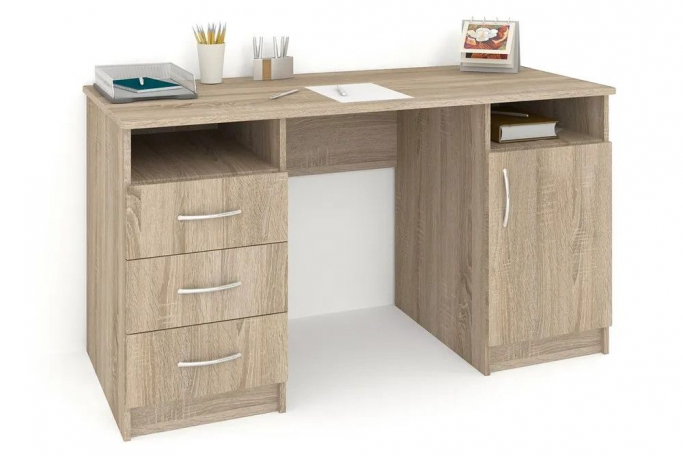 Стол "СП-5" ЛДСП, дуб сонома, ящики слева