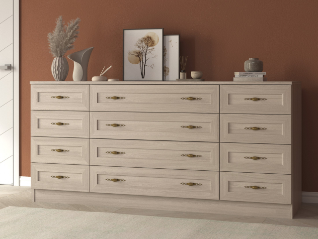 Комод "Квартет 37М", ЛДСП, рамка МДФ, ясень шимо светлый