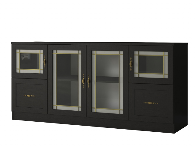 Комод "Квартет 39СтВ", ЛДСП, рамка МДФ, вставка стекло витраж