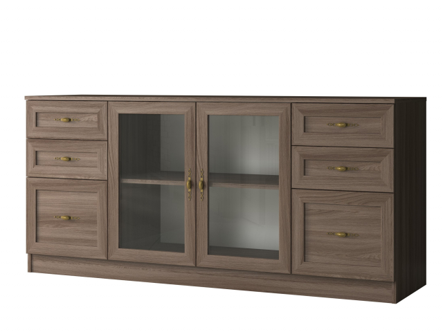 Комод "Квартет 40МСт", ЛДСП, рамка МДФ, вставка стекло простое