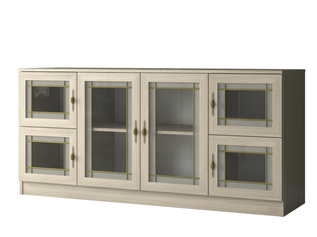 Комод "Квартет 41СтВ", ЛДСП, рамка МДФ, вставка стекло витраж