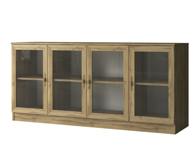 Комод "Квартет 43Ст", ЛДСП, рамка МДФ, вставка стекло простое