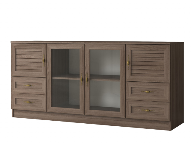 Комод "Квартет 45РСт", ЛДСП, рамка МДФ, вставка рейка