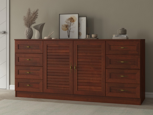 Комод "Квартет 46Р", ЛДСП, рамка МДФ, вставка рейка