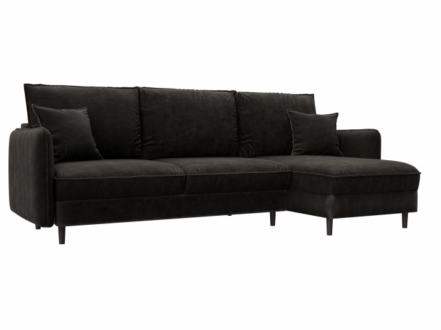 Угловой диван-кровать "Лига-064" НПБ, велюр BRUT (БРУТ) 17 коричневый, 129644