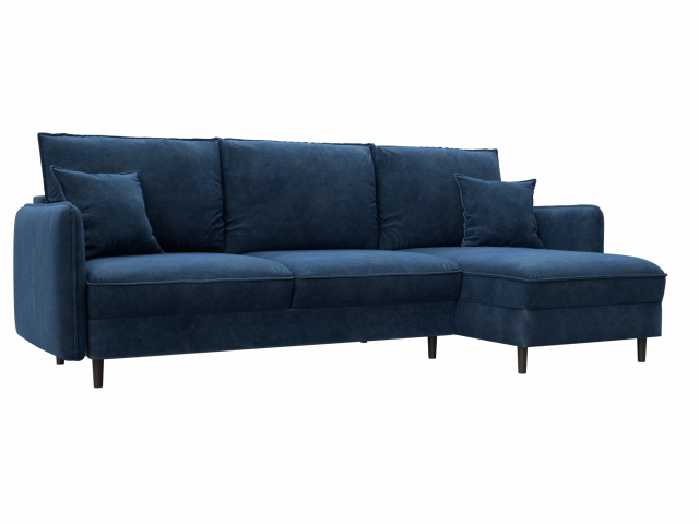 Угловой диван-кровать "Лига-064" НПБ, велюр BRUT (БРУТ) 11 синий, 129643