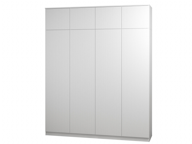 Шкаф 4-х створчатый "Блэйн Ч-1+А" ПУШ, белый