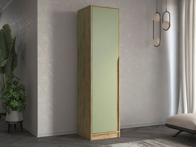 Шкаф-пенал "Марвел-1" компоновка 1, дуб вотан/AL (АЛ)-03 Виола