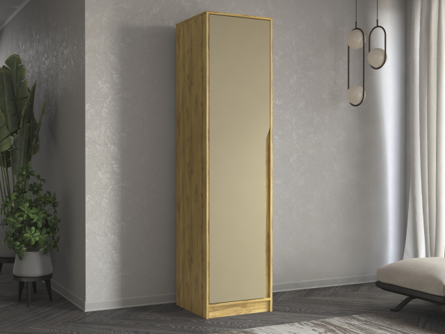 Шкаф-пенал "Марвел-1" компоновка 1, дуб вотан/Мокко