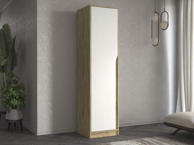 Шкаф-пенал "Марвел-1" компоновка 1, дуб вотан/белый