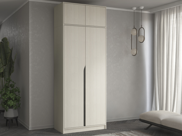 Шкаф двухстворчатый "Марвел-2А" компоновка 3, бодега светлая/серый темный