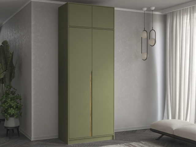 Шкаф двухстворчатый "Марвел-2А" компоновка 7, олива/дуб вотан