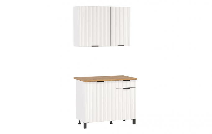 Кухня "Венера", комплект 3, ЛДСП/МДФ с ПВХ фрезер/белый