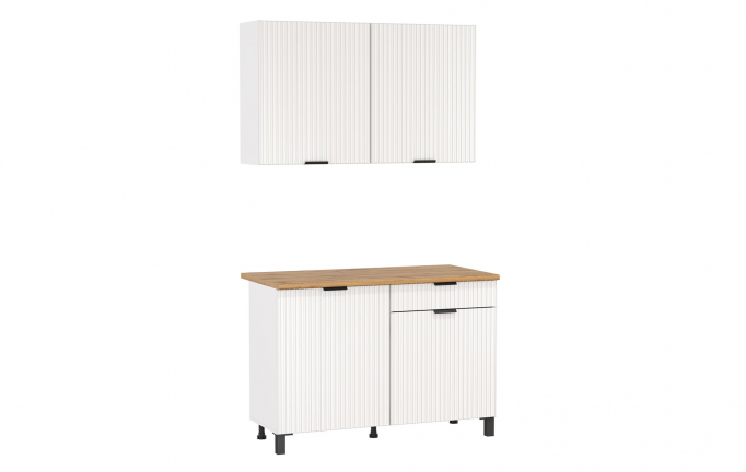 Кухня "Венера", комплект 6, ЛДСП/МДФ с ПВХ фрезер/белый