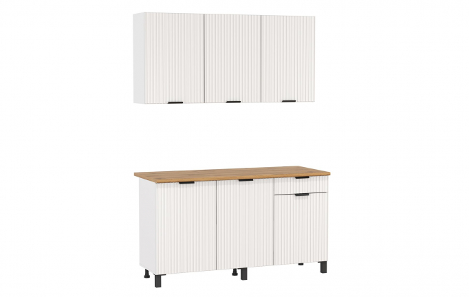 Кухня "Венера", комплект 9, ЛДСП/МДФ с ПВХ фрезер/белый