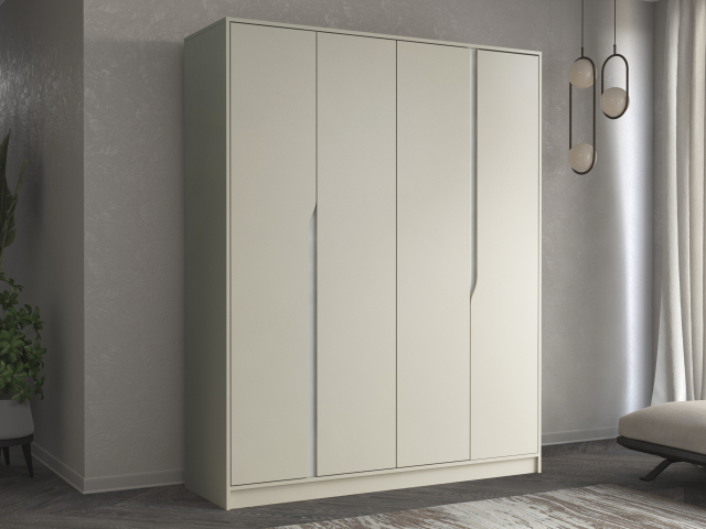 Шкаф четырехстворчатый "Марвел-4" компоновка 8, кашемир/белый