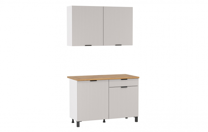 Кухня "Венера", комплект 21, ЛДСП/МДФ с ПВХ фрезер/кашемир